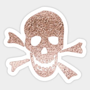 Sparkling rose gold skull Sticker